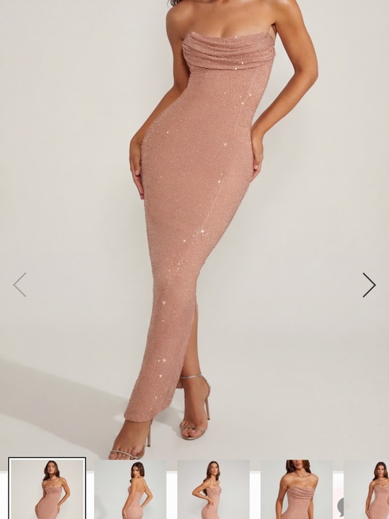 Oh Polly Dresses & Skirts - Oh Polly Rose Gold Sequin Cowl Neck Maxi Dress- Never Worn
